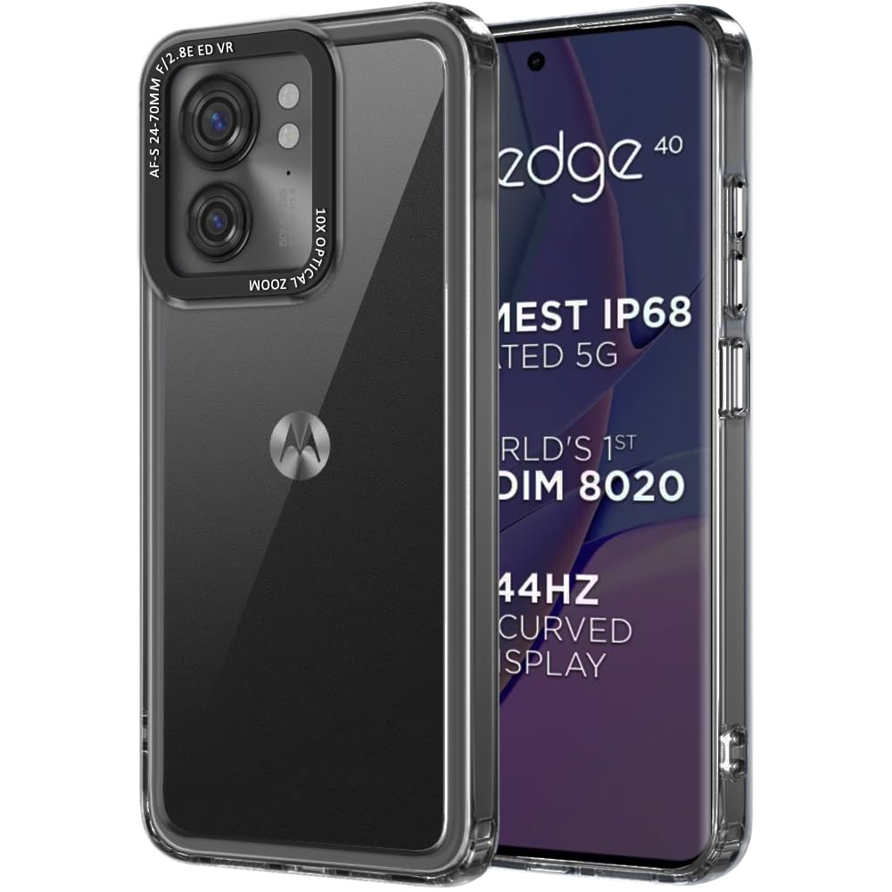 TheGiftKart Hybrid Shockproof Back Cover Case for Motorola Moto Edge 40 5G | Stylish Camera Border | Plated Buttons | Crystal Clear Hard Back Cover Case for Moto Edge 40 (TPU & PC, Smoked Bumper) (B0D6BMTMJX) Amazon Price History, Amazon Price Tracker