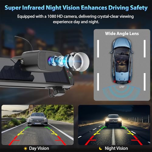 Image of Carpuride Solar Wireless Backup Camera with 7 inch Monitor and 6700mAh Battery | Rechargeable 1080P Back Up Cam Auto Sleep, 170 Wide Angle, IP69K Waterproof, Easy Installation for Car, Van, Truck, Trailer