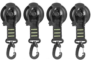 Alnicov 4PCS Heavy Duty Suction Cup Anchor with Securing Hook,Camping Tarp Accessory for Camping Car Van Truck Boat and Home Green