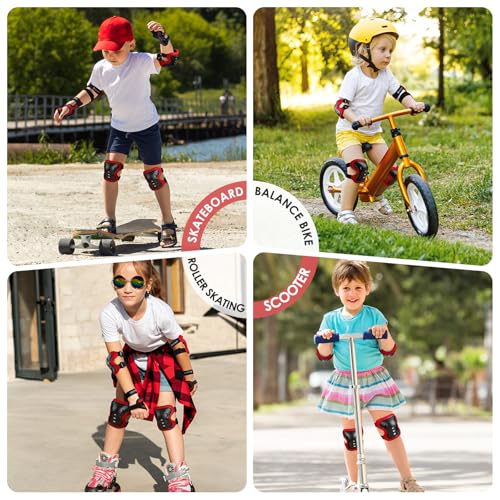 Image of BOSONER Kids /Youth Knee Pad Elbow Pads Guards Protective Gear Set for Roller Skates Cycling BMX Bike Skateboard Inline Skatings Scooter Riding Sports