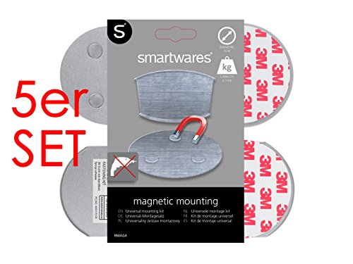 Preisvergleich Produktbild 5 x SMARTWARES MAGNETBEFESTIGUNG KLEBEPAD FÜR RAUCHMELDER