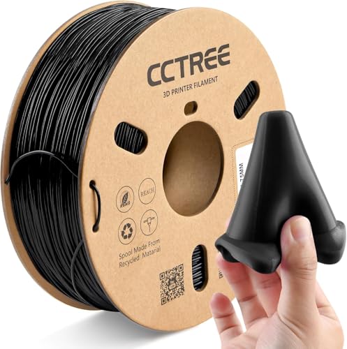CCTREE 3D Printer TPU Filament 1.75mm, 1KG Spool (2.2 lbs), Black