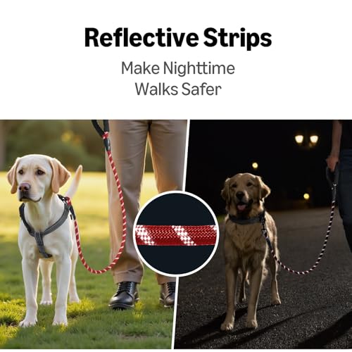 Amazon Basics Round Dog Leash, Heavy Duty, Durable Rope for Small, Medium, and Large Dogs, Lightweight Design for Walking, Training, and Outdoor Activities, Red, 6 Ft - Image 6
