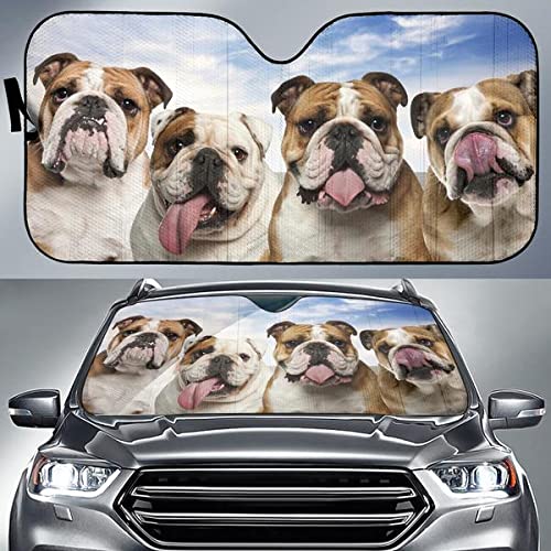 Couverture pare-brise voiture anti-givre universelle taille M style bouledogue rigolo