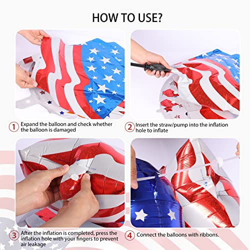 4Th Of July Balloons, Premium Quality Fourth Of July Balloons, Perfect For Independence Day Celebrations, Patriotic Balloons, Events & Parties – Pack Of 8, Easy To Inflate, Durable & Reusable #TOP4