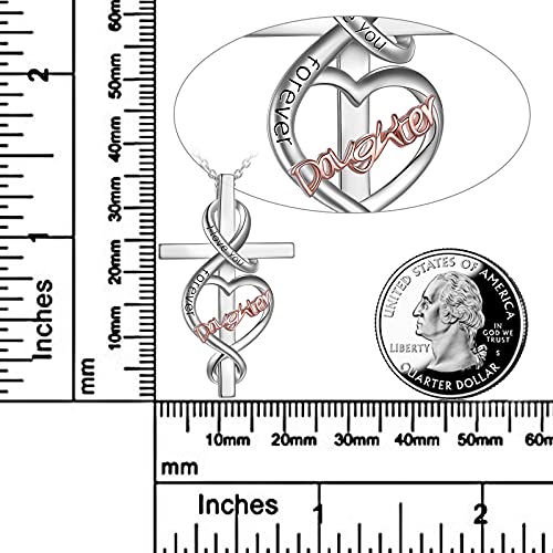POPLYKE Sister/Mom/Daughter/Grandma/Nana Necklace for Women Sterling Silver Mom/Daughter/Grandma/Nana I love You Forever Love Heart Necklace Jewelry for Birthday Gifts3