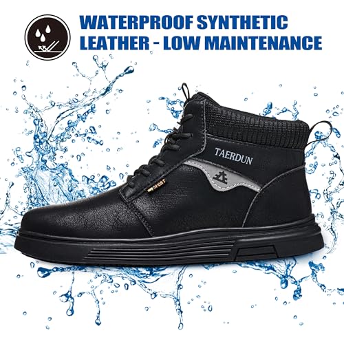 Slip Resistant Work Boot for Men & Women, Waterproof Anti-Slip Kitchen Shoes, Oil & Water Resistant, Lightweight Work Shoes for Chefs, Restaurant Workers, Delivery, Crew, Drivers 02 - Image 4