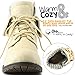 Women's DailyShoes Combat Style Lace Up Sweater Top Ankle Bootie With Pocket for Credit Card Knife Money Wallet Pocket Boots, 9,Beige PU,9 B(M) US