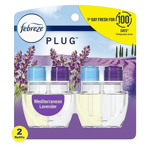 Image of Febreze Odor-Fighting Fade Defy PLUG Air Freshener Refill, Mediterranean Lavender, (2) .87 fl. oz. Oil Refills