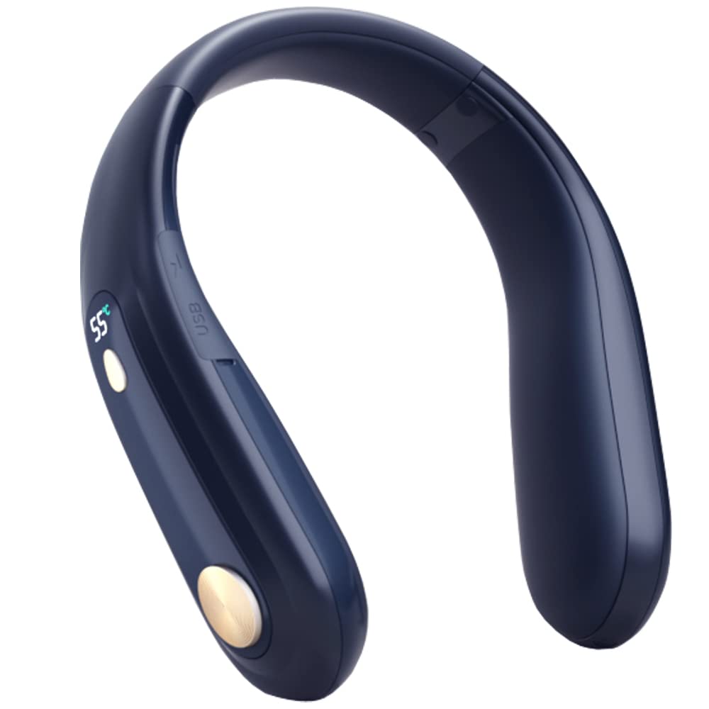 Neck Warmer Rechargeable, Portable Neck Heater USB Hanging Heating Pad for Neck, 4 Heat Levels, Perfect for Office, Outdoor, Great Gifts for Women, Men in Cold Winter (Navy Blue)