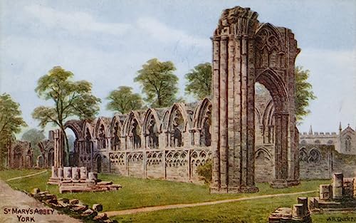 Lienzo decorativo para pared de la Abadía de Santa María York, una obra de arte vintage de 60x90cm