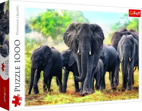 Trefl 916 10442 EA Nature 1000pcs Elephants, Multicolor, Schlafender Löwe