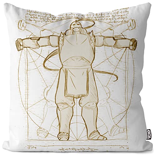 VOID Alfred - Funda de cojín de poliéster Resistente al Agua Alchemist Anime Manga Japón Full Metal, poliéster, Blanco, 50 x 50 cm