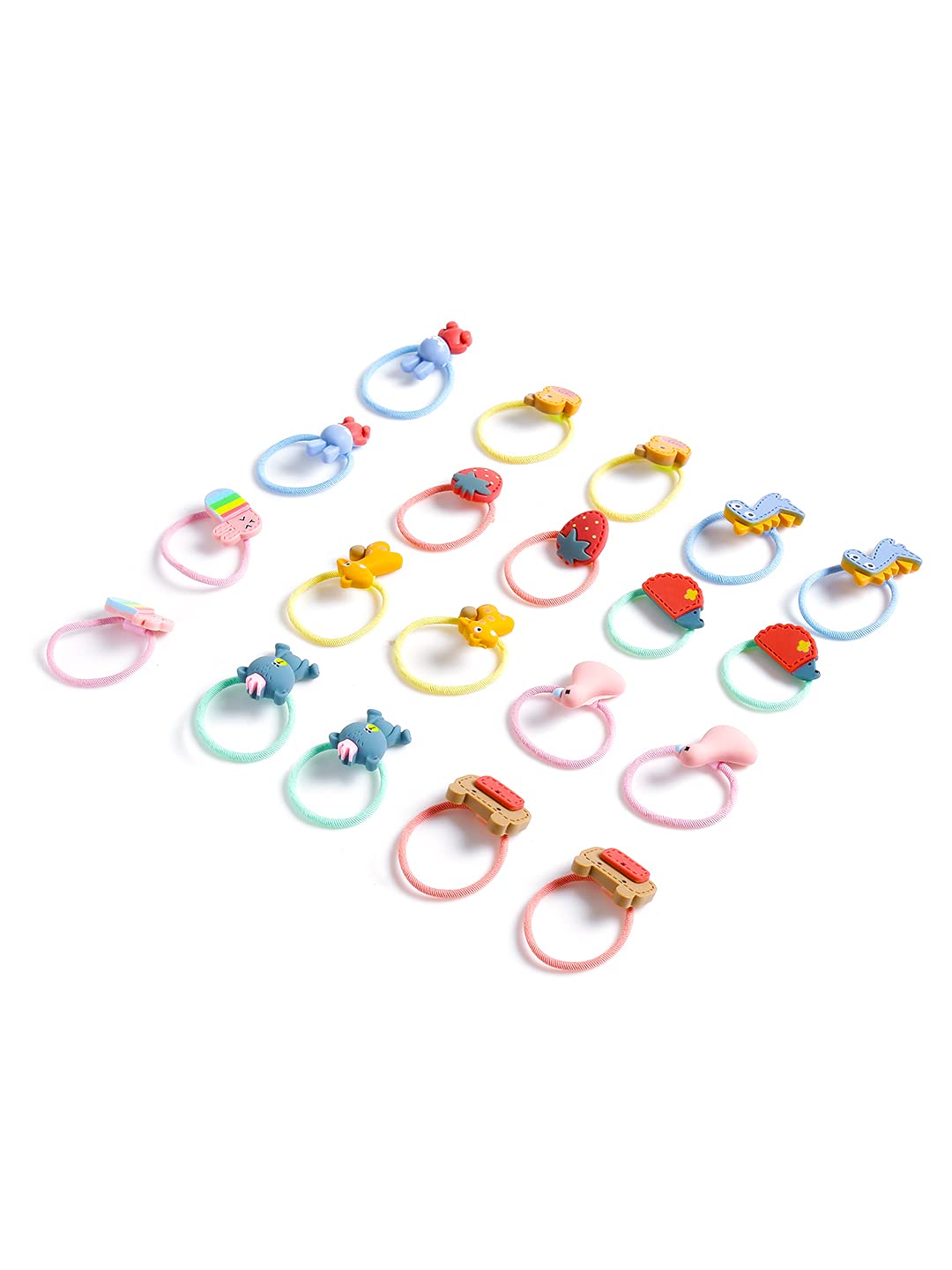 Melbees by Yellow Chimes Rubber Bands for Girls Kids Hair Accessories for Girls Hair Tie 20 Pcs Cute Characters Rubberbands for Kids Ponytail Holder For Baby Girls Toddlers 2