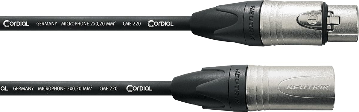 CORDIAL - CXM1FM - Microphone cable XLR 1 m, plug NEUTRIK XLR NC3 XX f/m, Select