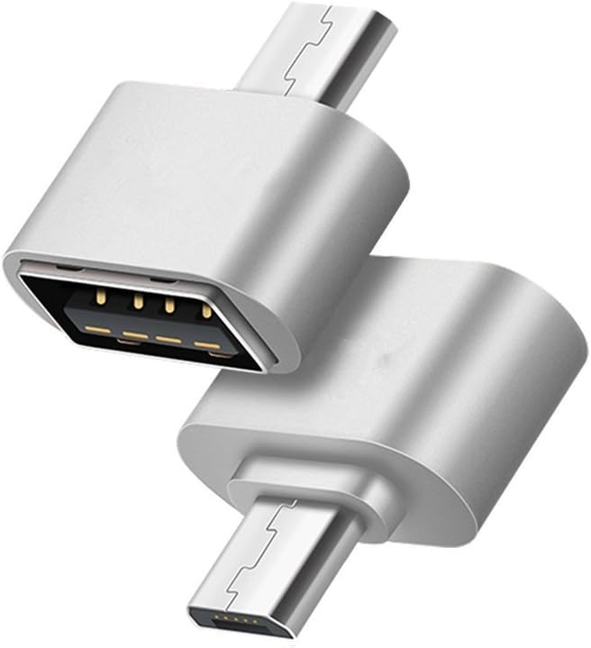 hosaire 2 x USB to Micro Adaptador creativos Micro USB a USB OTG adaptador USB 2.0 conector Mini OTG plateado plata