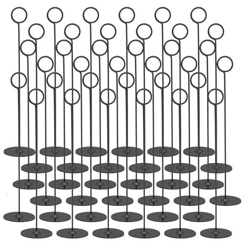 Urban Deco 36PK Table Number Holders Place Card Holders 12 Inch Table Card Holders Steel Card Holders for Photos, Food Signs, Memo Notes, Weddings, Restaurants, Birthdays (Black 36PK) by Urban Deco - Used condition - US$39.01