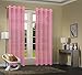 Produktbild Uni -20332CN- 2er-Pack Rosa Vorhang Transparent Gardinen Set Wohnzimmer Voile Vorhang Ösenvorhang HxB 245x140 cm mit Bleibandabschluß Rosa