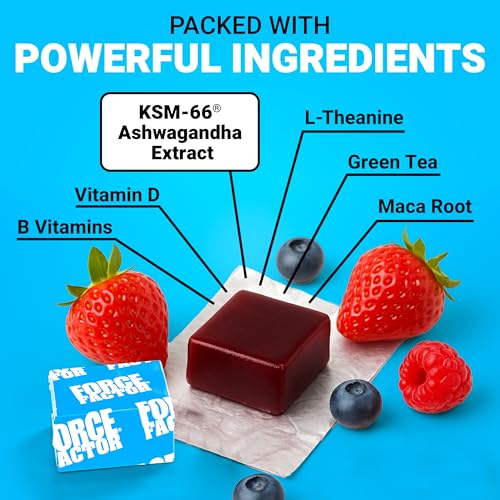 Image of Force Factor Amazing Ashwa, Ashwagandha Supplement for Stress Relief | Memory, Focus, and Immune Support with KSM-66 Ashwagandha for Stress, Triple Berry, 180 Soft Chews, 3-Pack