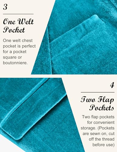 Image of COOFANDY Men's Velvet Blazer Notched Lapel Velour Suit Jacket One Button Tuxedo Jackets for Wedding Prom Party Dinner