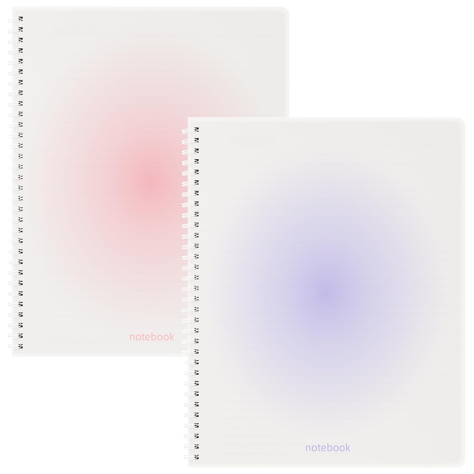 Spiral Notebook A4 College Wide Ruled Notebooks 2 Pack 8.5" x 11" Journaling Notebooks 140 Pages 2 ColorsGradient Small Lined Notebooks for Note Taking for Work School Business Travel