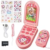 Teléfono Móvil Niño, Camara Fotos Infantil con Cámara Doble, 1080P Video, 5 Juegos Educativos, Regalos Juguete para Niñas y Niños de 3 a 12 Años Incluye Tarjeta SD 32G, Pegatinas Animadas y Diamantes