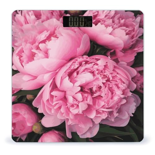 Báscula digital de baño Pink Peony precisa y moderna miniatura 1