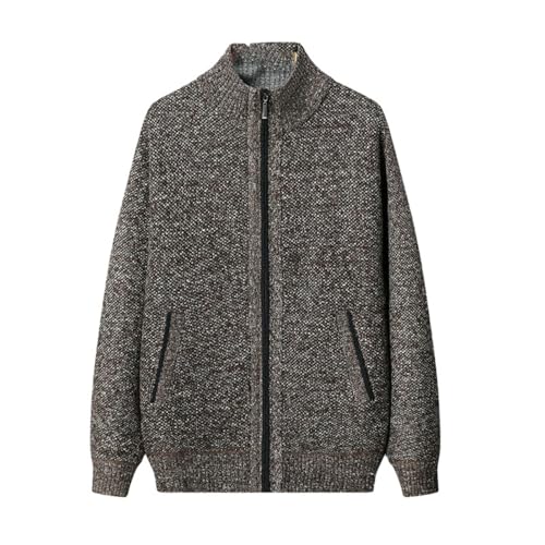 Pull en tricot pour homme doublé polaire contre le froid hivernal