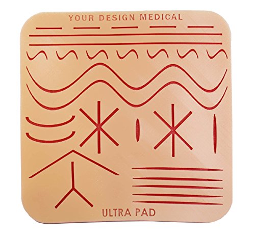 Extra Large UltraPad 3-Layer Suture Pad (8x8") w/ 28 Precut Wounds - Largest Suturing Practice Pad in The World - Handmade in Brooklyn, USA
