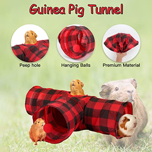 Yuepet guinea pig tunnel and tube collapsible 3 way guinea pig hideout with plaid classic style, small animal tunnel for guinea pig ferret hamster chinchilla 3 Yuepet guinea pig tunnel and tube collapsible 3 way guinea pig hideout with plaid classic style, small animal tunnel for guinea pig ferret hamster chinchilla - image 4