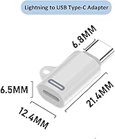 Vista 8 de Paquete de 2 adaptadores de carga USB-C compatibles con iPhone 15/15Plus/15Pro/15 Pro Max, Pad Air i OS y más dispositivos tipo C, carga tipo C