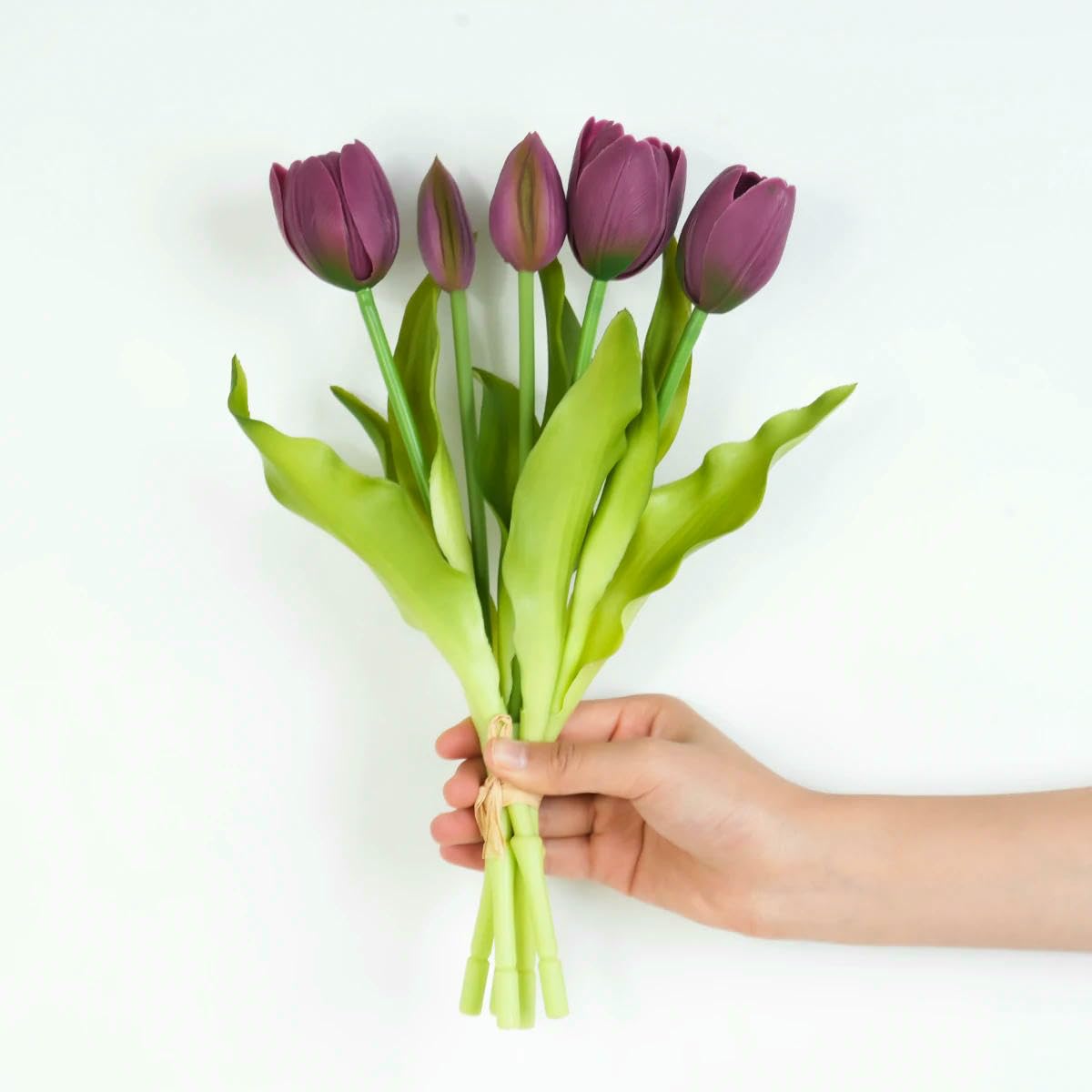CVJdfhRE fake flowers， 5pcs Artificial Bouquet Silicone Fake Flowers Party Decoration Living Room Table Centerpiece Floral Arrangement(Deep Purple)