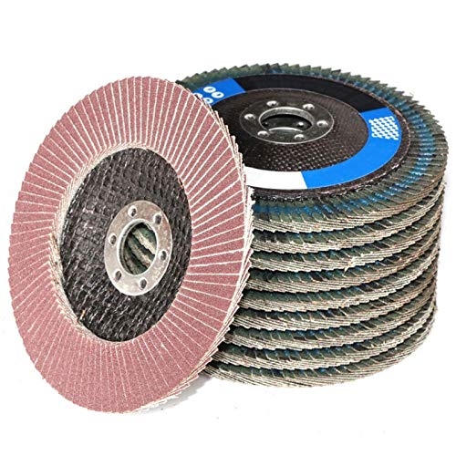 HHRFCS 10 Discos de Aleta Profesionales de 3.937 in y 4 Pulgadas, Discos de Lijado de Grano 60/80/120/240/320, Cuchillas para Amoladora Angular (Grano: 120, tamaño: 4 Pulgadas)