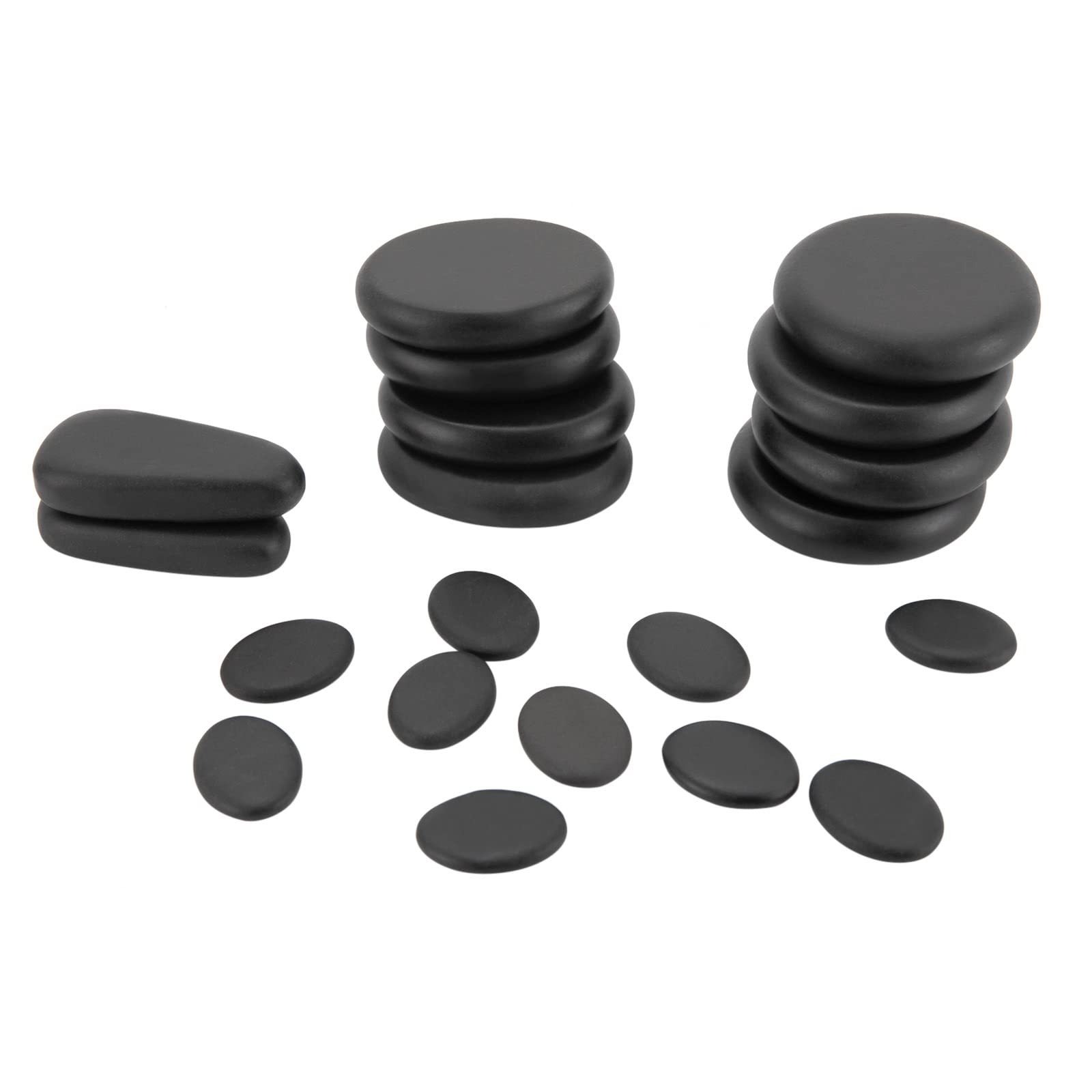 Juego de piedras de masaje de piedra caliente, 18 piedras de masaje, piedras calientes con kit de calefacción, temperatura de 140 – 158 ℉, terapia de masaje, relajación para terapeutas,