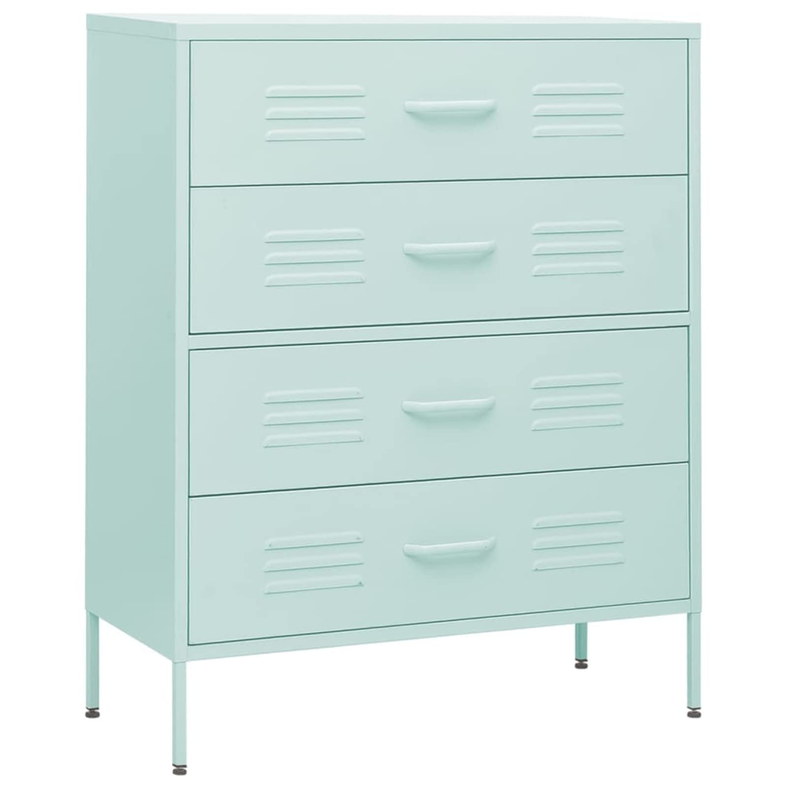 Gecheer Armadietto Bianco Con 3 Cassetti – Mobile Portaoggetti In Acciaio Per Camera Da Letto, Soggiorno O Ingresso – 42,5x35x101,5 Cm