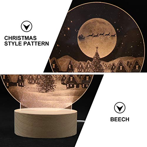 KESYOO Bola de Neve de Natal Base de Madeira Led Caixa de Luz Noturna para Meninas CrianÃ§as Anivers