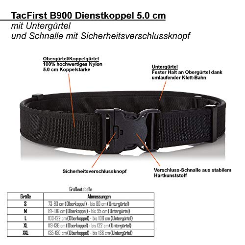 TacFirst Dienstkoppel schwarz inkl. Untergürtel (M)