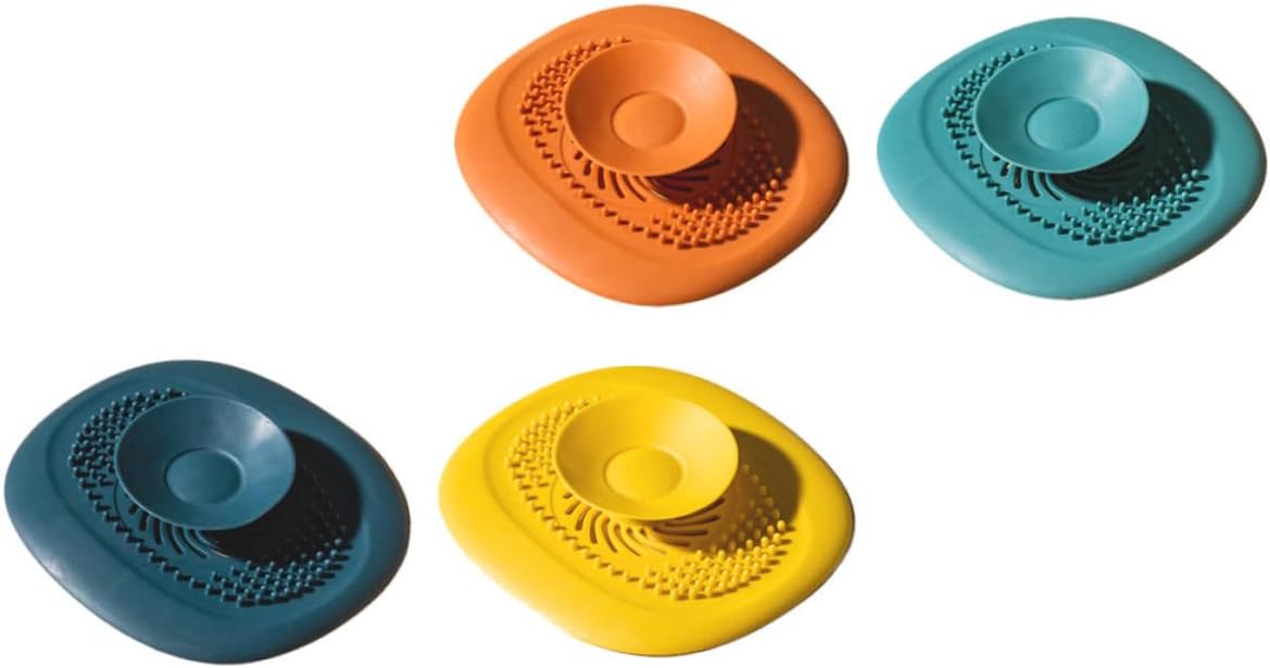 4pcs Sink Drain Cover tub Shower Drain Cover wash Basin Sink Stainless Steel Sink Drain Strainer Hair Strainer Floor Drain Strainer Sink Filter for Bathroom Bounce TPR Drainage net