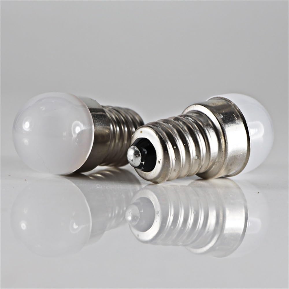 JiuRui LED Lampadine 10pcs Spotlight Lampadina a LED Mini E14 AC DC 12V 24 V 60 V 1.5W Piccolo Shell Shell Milky Pendente Frigorifero Frigorifero Frigorifero 12 24 Volt Lampada a candela