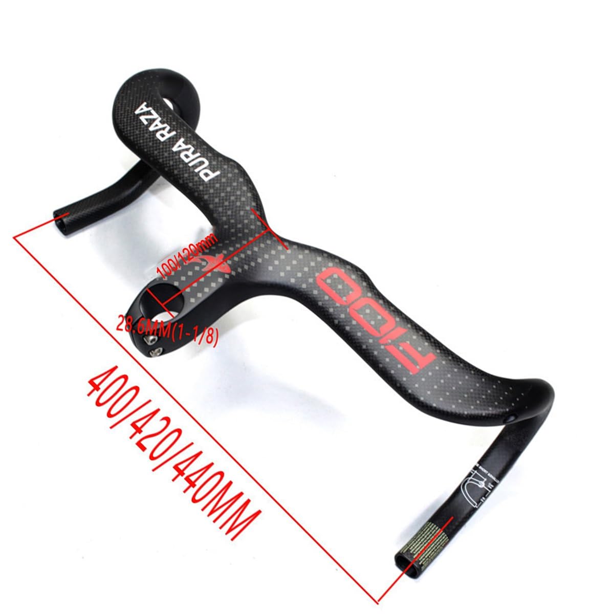 ロードバイク カーボンハンドル 440mm ロードバイクハンドル TOSEEK ハンドル カーボンハンドル ZXB-TWO