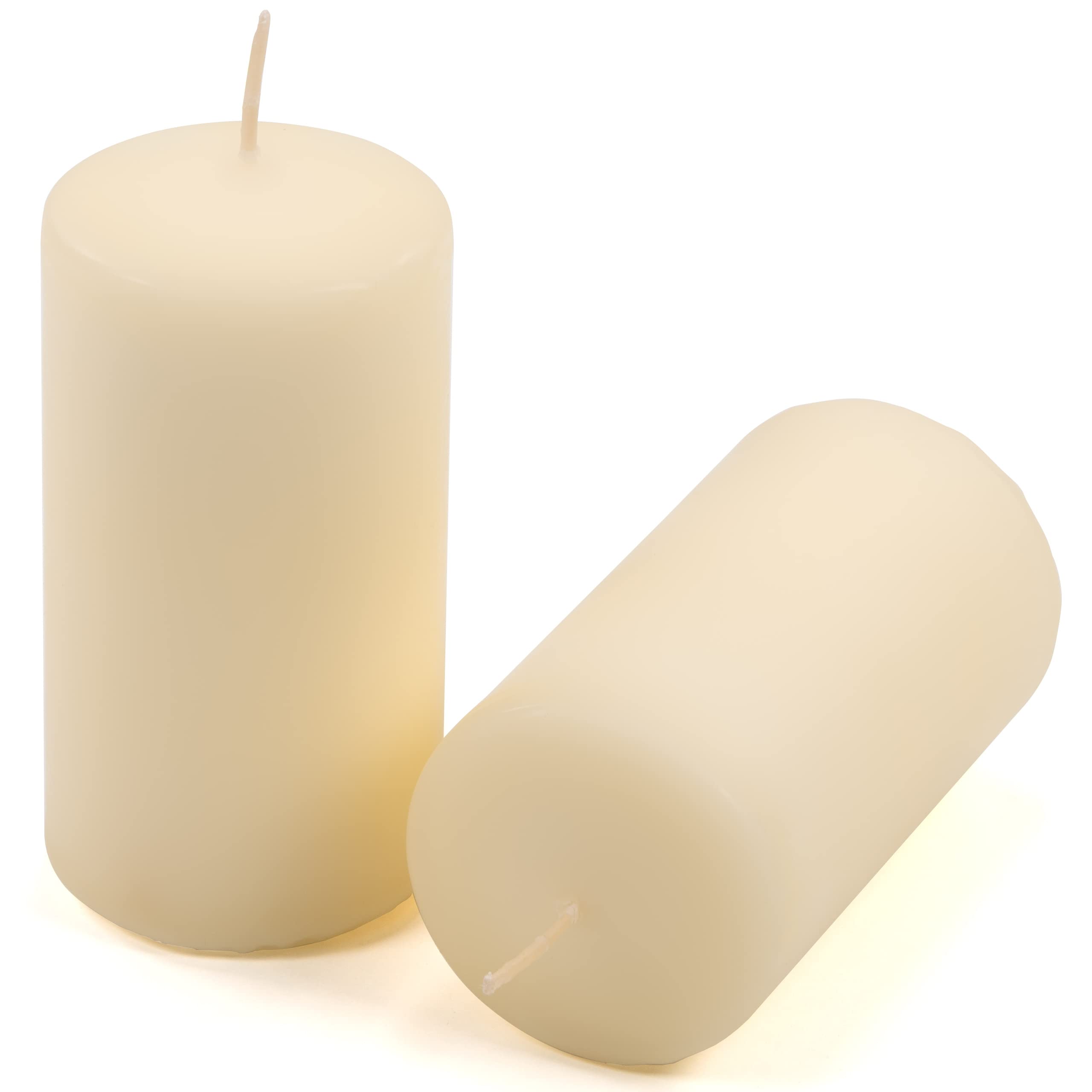Stumpenkerze creme Höhe 10 cm Ø 5 cm lange Brenndauer Rund-Kerze Säulenkerzen Kerzen-Deko Tafelkerzen Weihnachts-Kerzen Hochzeits-Deko (16)