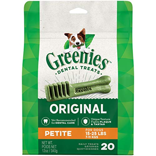 GREENIES Original Petite Natural Dental Care Dog Treats, 12 oz. Pack (20 Treats)