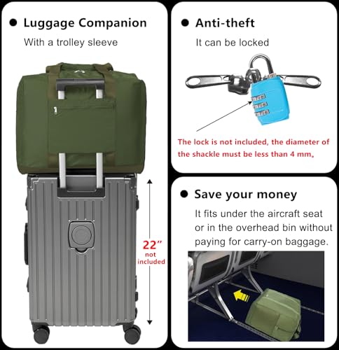 Vimapo 40L Foldable Duffel with Trolley Sleeve