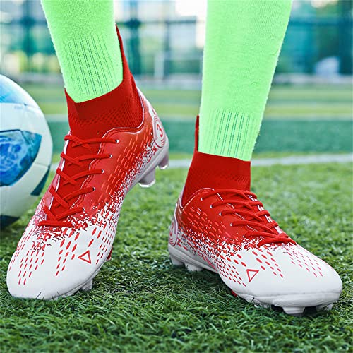 Kaeaeilss Men's Sports High Top Pointed Toe Football Boots Rugby Team Lawn Shoes Outdoor Indoor Professional Soccer Shoes #TOP5