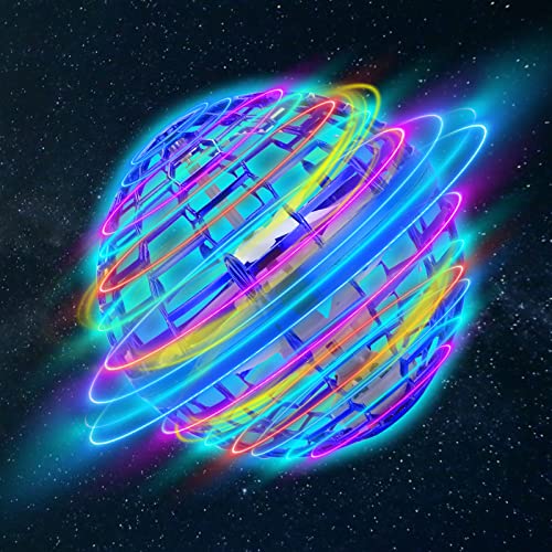 Flying Orb Flying Ball Hover Ball 2022 Upgraded 360Â° Flying Spinner Mini Drone Ball for Kids Adults, Boomerang Flying Ball Built-in LED ,UFO Magic Ball for Indoor Outdoor Play(Blue)