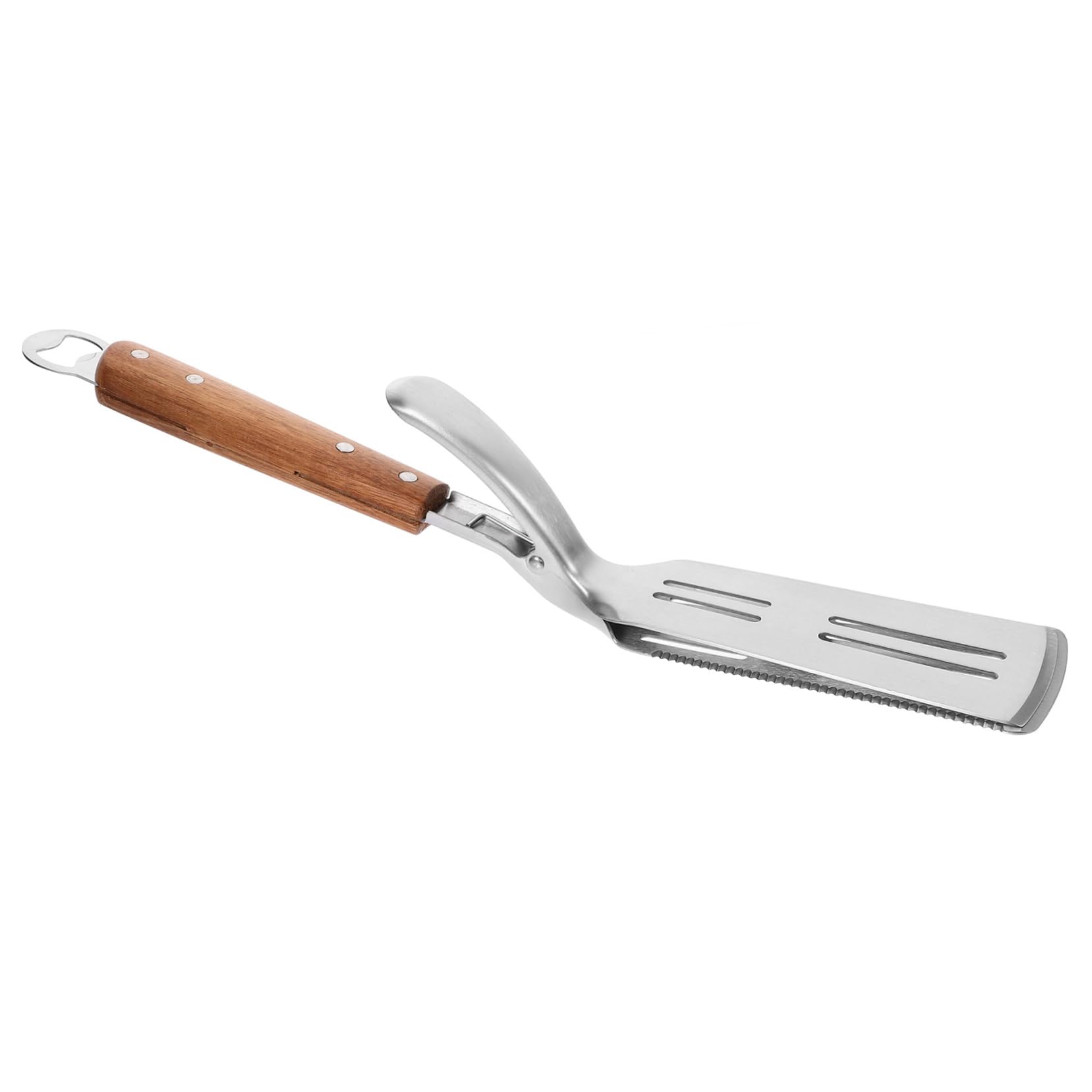 PRETYZOOM 2piezas De Cocina Inoxidable Mango De Madera Tongs Resistentes Para Barbacoa y Alimentos Para Cocinar y Pan