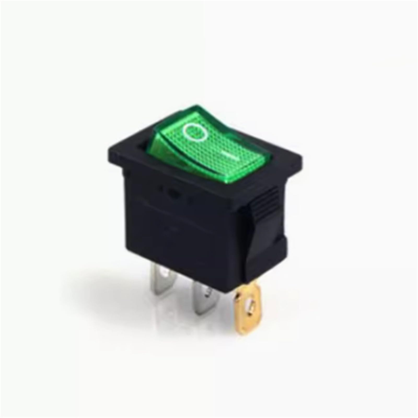 Interrupteur à bascule KCD1 3 broches bouton poussoir vert 250V CA 5pcs