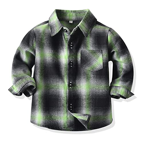 Kids Long Sleeve Flannel Plaid Shirt Button Down Pocketed Shirts for Toddler Boys Fall Casual Trendy Shacket Cardigan Tops2