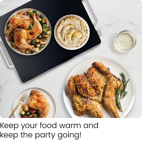 Chefman Compact Glasstop Warming Tray with Adjustable Temperature Control Perfect for Buffets, Restaurants, Parties, Events, Home Dinners and Travel, Mini 15x12 Inch Surface, Keeps Food Hot, Black - image 2