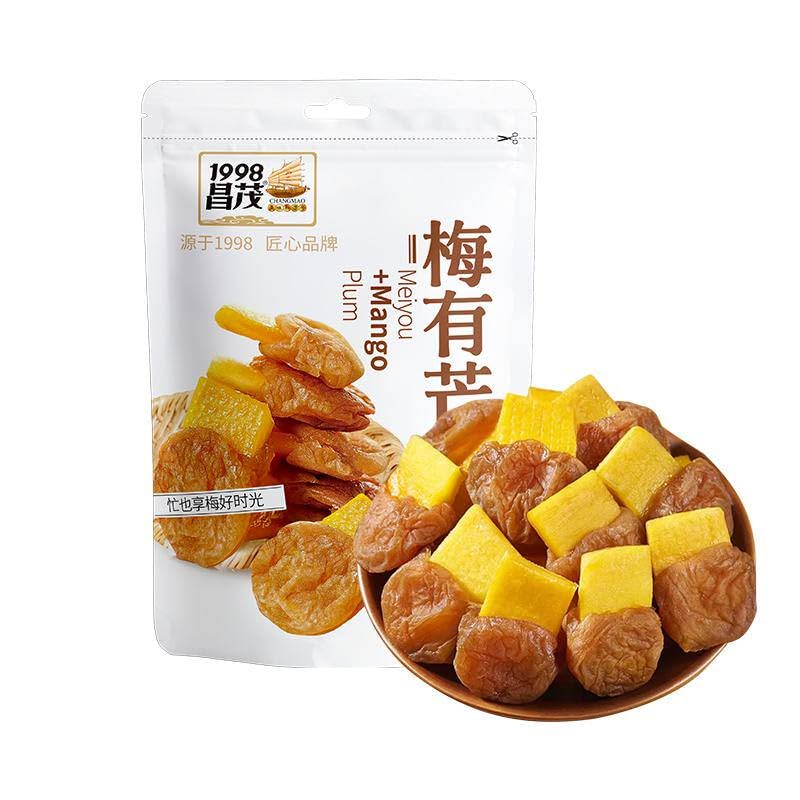Mango Relleno Especializado Hainan Fruta Conservada, Combinación De Ciruela Y Mango, 2 Paquetes × 100g, Agridulce, Suave Y Glutinoso, Fruta Tropical China Seca